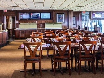 The dining room at the Woodbine Club