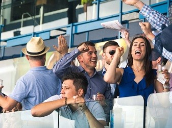 Guests celebrate a win at Champions Bar and Patio