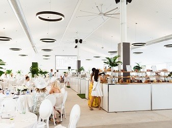 Inside the Trackside Clubhouse at Woodbine Racetrack